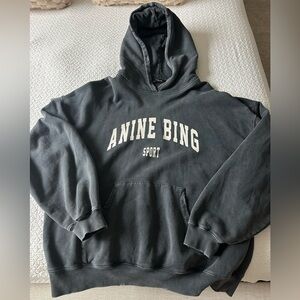 Anine Bing Sport Harvey Sweatshirt in Washed Black